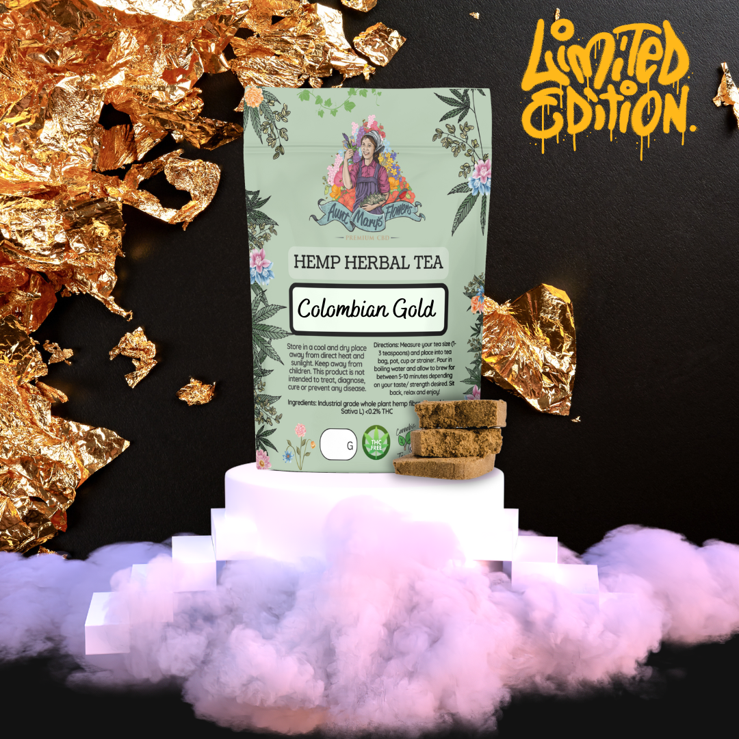 CBD Flower UK Colombian Gold Aunt Mary's Flowers Best CBD Flower UK